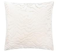 Paoletti Tierra Feather Filled Cushion - Luxury Abstract Textured Cut Velvet Decorative Pillow (White - 50x50cm)