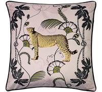 Paoletti Tropica Cheetah Cushion, Blush, 45 x 45 cm