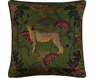 Paoletti Tropica Cheetah Cushion, Khaki, 45 x 45cm
