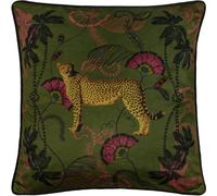 Paoletti Tropica Cheetah Velvet Piped Feather Rich Filled Cushion