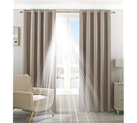 Paoletti Two Curtain Panels, Polyester, Natural, 46 x 72 (117 x 183 cm)