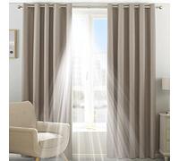 Paoletti Two Curtain Panels, Polyester, Natural, 66 x 90 (168 x 229 cm)