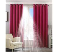 Paoletti Two Curtain Panels, Polyester, Pink, 66 x 90 (168 x 229 cm)