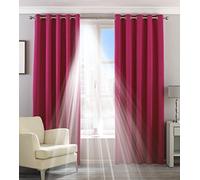 Paoletti Two Curtain Panels, Polyester, Pink, 90 x 90 (229 x 229 cm)