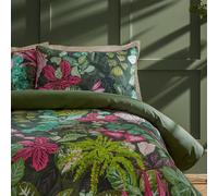 Paoletti Veadeiros Exotic Floral Pillowcase Pair, Pink/green, 50 X 75Cm