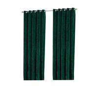 Paoletti Verona Crushed Velvet Eyelet Curtains - Emerald Green - 72in x 90in - Emerald Green - 100% Polyester