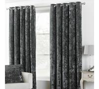 Riva Paoletti Verona Ringtop Eyelet Curtains (Pair), 168cm x 183cm, Pewter Grey