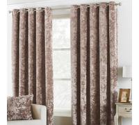 Verona Oyster Velvet Eyelet Curtain Brown and Grey