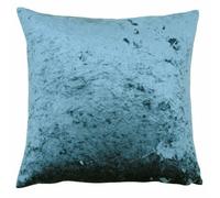 Riva Home Paoletti - Verona Polyester Filled Cushion Square - Teal Blue - Velvet Feel - Crushed Velvet Look - Hidden Zip Design - 100% Polyester Case - 55 x 55cm (22" x 22" inches)