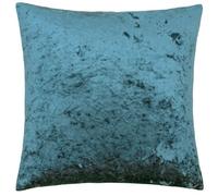 Riva Home Paoletti - Verona Feather Filled Cushion Square - Teal Blue - Velvet Feel - Crushed Velvet Look - Hidden Zip Design - 100% Polyester Case - 55 x 55cm (22" x 22" inches)