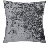 Riva Paoletti Verona Feather Filled Cushion Square - Pewter Grey - Velvet Feel - Crushed Velvet Look - Hidden Zip Design - 100% Polyester Case - 55 x 55cm (22" x 22" inches) - Designed in the UK