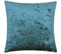 Riva Home Paoletti - Verona Polyester Filled Cushion Square - Teal Blue - Velvet Feel - Crushed Velvet Look - Hidden Zip Design - 100% Polyester Case - 55 x 55cm (22" x 22" inches)