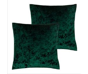 Paoletti Verona Feather Filled Cushions Twin Pack, Emerald, 55 x 55cm