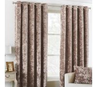 Paoletti Verona Oyster Crushed Velvet Eyelet Curtains