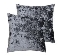 Paoletti Verona Polyester Filled Cushions (Twin Pack), Pewter, 55 x 55cm
