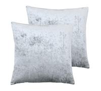 Paoletti Verona Twin Pack Polyester Filled Cushions Silver 55 x 55cm, Silver