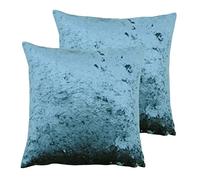 Paoletti Verona Twin Pack Polyester Filled Cushions Teal 55 x 55cm, Green