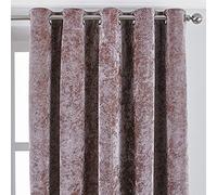 Paoletti Verona Ringtop Eyelet Curtains, Blush, 168 x 229cm