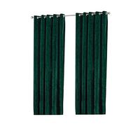 Paoletti Verona Crushed Velvet Ringtop Eyelet Curtains (pair) Polyester Emerald (229X137Cm)