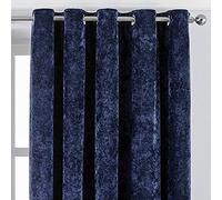 Paoletti Verona Ringtop Eyelet Curtains, Navy, 229 x 137cm