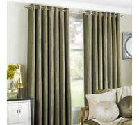 Paoletti Wellesley Eyelet Curtains in Brown | Size: 168 cm width x 229 cm drop Paoletti Brown 168 cm width x 229 cm drop