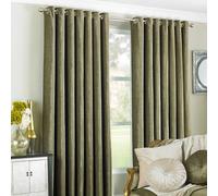 Wellesley Eyelet Curtains Paoletti Dark Brown 229cm width x 229cm drop