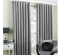 Paoletti Wellesley Eyelet Curtains In Silver