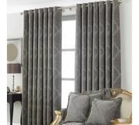 Paoletti Winchester Mocha Jacquard Eyelet Curtains