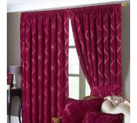 Paoletti Winchester Raspberry Jacquard Pencil Pleat Curtains