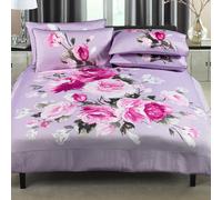 Paoletti Windsor Super King Size Cream 300 Thread Count Duvet Cover Set - Pink - Wilko