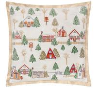 Paoletti Winter Ski Lodges Embroidered Cushion Cover
