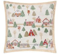 Paoletti Winter Ski Lodges Embroidered Polyester Filled Cushion