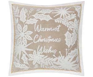Paoletti Winter Warmest Wishes Feather Filled Cushion (Natural - 50x50cm)