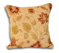 Riva Paoletti Zurich Cushion Cover - Champagne Cream - Decorative Floral Jacquard Design - Piped Edges - Reversible - 100% Polyester - 45 x 45cm (18" x 18" inches) - Designed in the UK