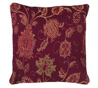 Paoletti Zurich Polyester Filled Cushion - Textured Luxury Cushion with Piped Edges (Burgundy - 55 x 55cm)