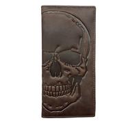 paomadeng Biker Motorcycle Skull Wallet for Men Card Holder Wallet PurseLeather Long Wallet