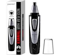Ear and Nose Hair Trimmer Clipper, 2025 Professional Painless Eyebrow & Facial Hair Trimmer for Men Women, Battery-Operated Trimmer with IPX7 Waterproof, Dual Edge Blades for Easy Cleansing