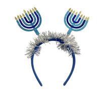 Paopaoldm Hanukkah Headband Blue Chanukah Headwear Creative Jewish Holiday Hair Bands Menorah Headdress Hair Accessory Gift Hanukkah Gift
