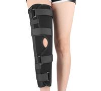Paopaoldm Knee Immobilizer Brace Full Leg Support Brace Aluminum Alloy Straight Knee Splint For Knee Injury Recovery Four Adjustable Straps Knee Brace