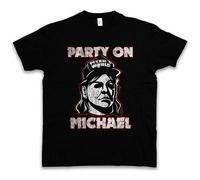 paosijie Party On Michael Yellow Red Mens Women T Shirt% Halloween Horror H Myers Waynes Wayne's Fun World-Black Black M
