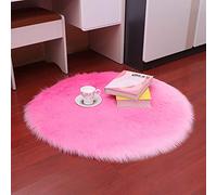 PAOSYTQQ Plush round carpet sheep solid color living room home decoration bedroom floor mat bedroom fluffy fur carpet 100 Circle