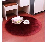 PAOSYTQQ Plush round carpet sheep solid color living room home decoration bedroom floor mat bedroom fluffy fur carpet 100 Circle