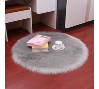 PAOSYTQQ Plush round carpet sheep solid color living room home decoration bedroom floor mat bedroom fluffy fur carpet 60 Circle