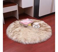 PAOSYTQQ Plush round carpet sheep solid color living room home decoration bedroom floor mat bedroom fluffy fur carpet 60 Circle