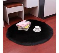 PAOSYTQQ Plush round carpet sheep solid color living room home decoration bedroom floor mat bedroom fluffy fur carpet 60 Circle