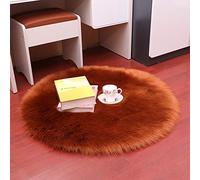 PAOSYTQQ Plush round carpet sheep solid color living room home decoration bedroom floor mat bedroom fluffy fur carpet 60 Circle