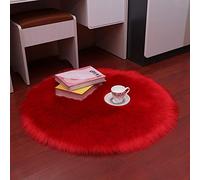 PAOSYTQQ Plush round carpet sheep solid color living room home decoration bedroom floor mat bedroom fluffy fur carpet 60 Circle