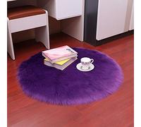 PAOSYTQQ Plush round carpet sheep solid color living room home decoration bedroom floor mat bedroom fluffy fur carpet 60 Circle
