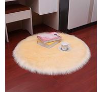 PAOSYTQQ Plush round carpet sheep solid color living room home decoration bedroom floor mat bedroom fluffy fur carpet 60 Circle