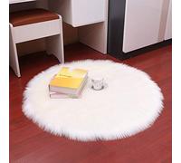 PAOSYTQQ Plush round carpet sheep solid color living room home decoration bedroom floor mat bedroom fluffy fur carpet 60 Circle